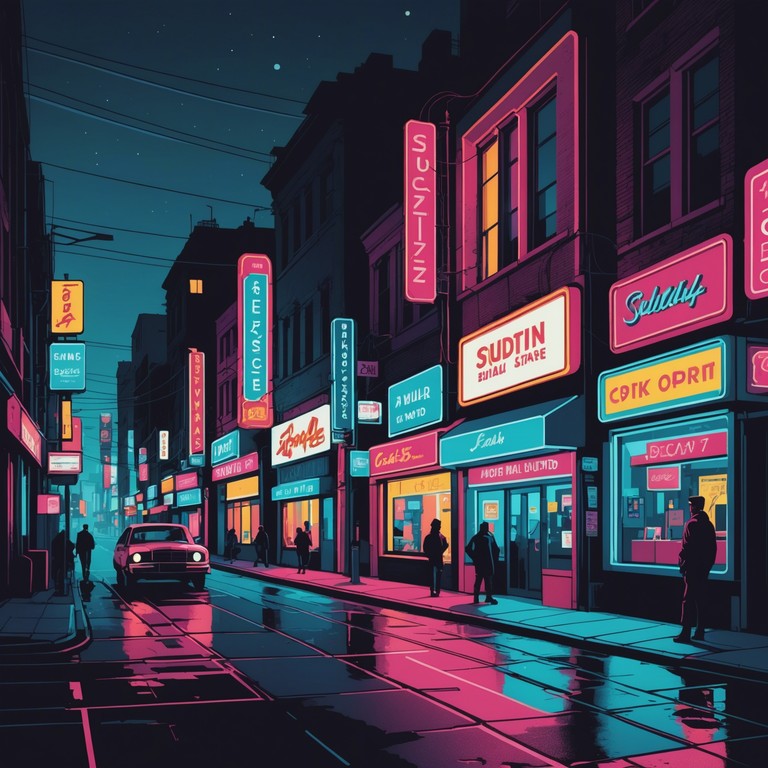 Imagine exploring the neon drenched streets of a cyberpunk cityscape, with pulsating synth rhythms guiding every step. This alternative version delves deeper into the noir aspects of urban exploration at night, perfect for a thrilling soundtrack or adventurous night out.