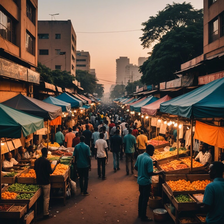 This instrumental track captures the vibrant intersection of afrobeat and rumba rhythms, portraying the lively spirit of an evening in nairobi as the sun sets. Traditional instruments combine to create an uplifting and unforgettable sonic journey.