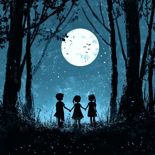 A gentle instrumental piece weaving soft piano and delicate strings to evoke a serene night where children's imaginations and innocent affections bloom under shimmering moonlight