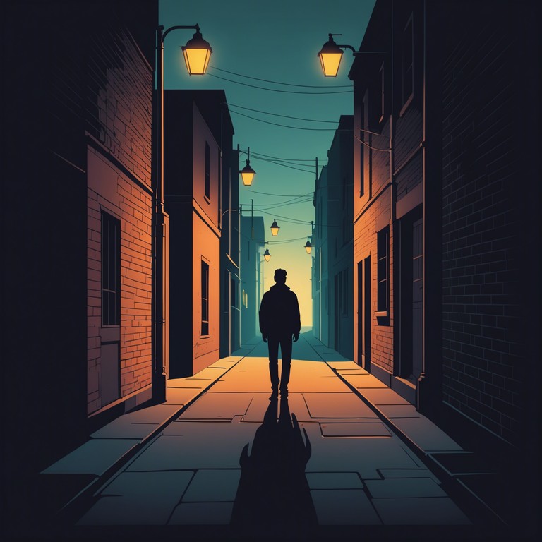 The song shadows creep at midnight combines heavy bass lines and echoing drum beats to create a soundscape that feels like walking alone through a dimly lit alley. Suspense builds with every beat, encapsulating a feeling of unease and anticipation. This track is perfect for scenes that require a sense of danger or suspense.