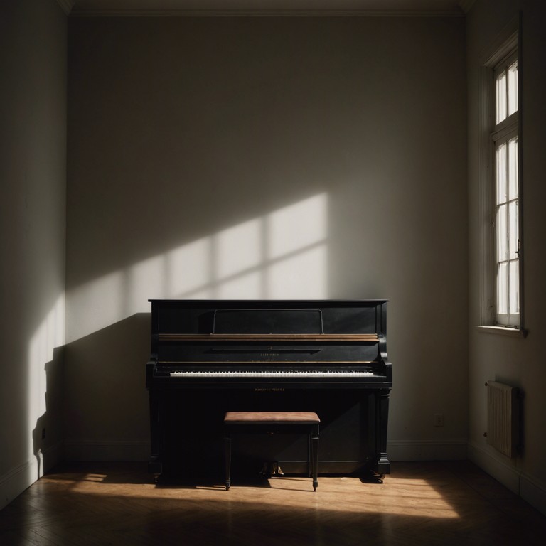 In this composition, a lone piano crafts minimalist melodies that evoke the serenity of solitude. The piece unfolds slowly, reflecting the quiet moments of introspection that come with being alone, using simple but emotive harmonics to explore themes of peace, contemplation, and the beauty of silence.