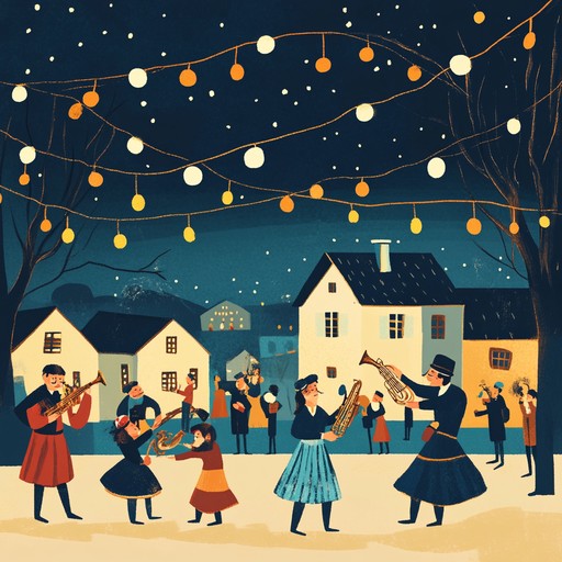 A lively instrumental klezmer piece that captures the essence of whimsy and joy, featuring playful clarinet melodies that dance over vibrant rhythms, evoking images of festive gatherings and spontaneous dancing under starlit skies.