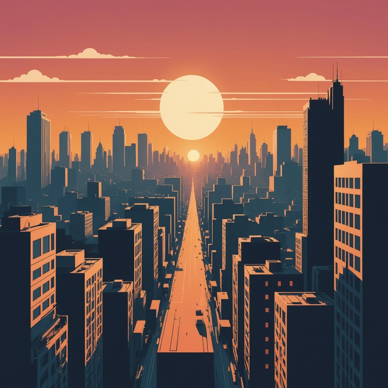 This piece offers an audio journey through the awakening of a neon lit cityscape, as the morning light casts dynamic and shifting hues over urban structures. The music combines the force of dubcast rhythms with the melodic whisper of early dawn vibes, creating an uplifting and energetic theme that simulates the start of a busy city day.