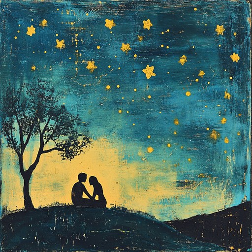 An instrumental piece featuring acoustic guitar and gentle ambient tones, capturing the essence of two souls finding each other beneath the vast expanse of the night sky, filling listeners with warmth and inspiration.