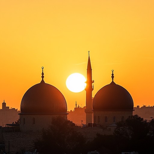 An instrumental piece that blends traditional jewish motifs with smooth modern harmonies, painting a serene sunset over jerusalem's ancient skyline.