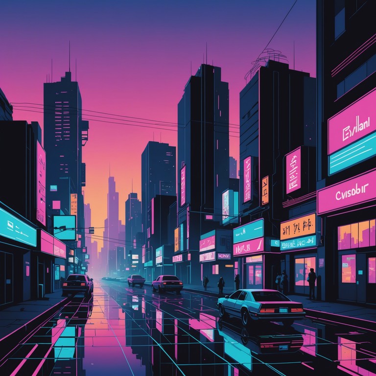 This track embodies a cyberpunk cityscape where technology blends with human emotion. Imagine walking through neon lit streets filled with futuristic sounds that resonate deep emotions through every beat. This composition uses synthetic sounds to evoke a sense of wonder, tension, and yearning. It's a musical depiction of a cybernetic dream turning into reality.