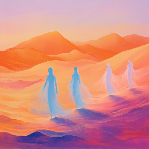 An instrumental piece that combines high energy electronic beats with traditional middle eastern instruments to evoke the illusion and mystery of desert mirages, creating an energizing and immersive soundscape.