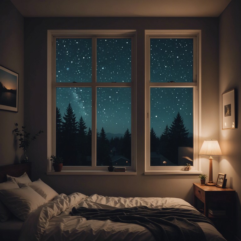 This song captures the essence of solitude and introspection as witnessed on a quiet night, infused with soft, echoic layers that embody a sense of both peace and nostalgic sadness. The boundaries between space and emotion are blurred through tender melodies.