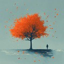 a soft melody depicting loneliness amidst falling autumn leaves