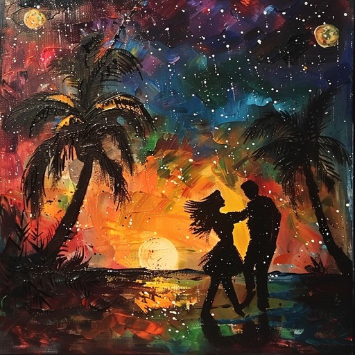 A smooth, sultry salsa track designed to evoke the warmth of a summer night spent dancing under the stars. This piece should be lush and invigorating, featuring complex rhythms and a seductive melody played on the trumpet. It captures the heart of traditional and contemporary salsa music while infusing it with romance and celebratory moods