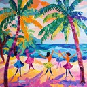 upbeat rhythms ignite carefree dance in paradise.