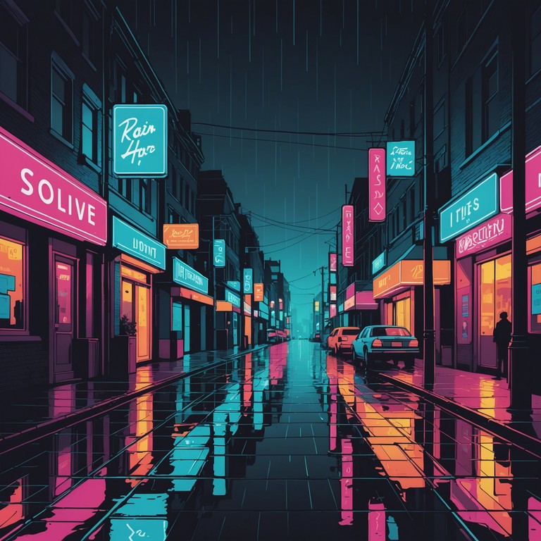 Journey through the radiant energy of a retrowave fantasy, where the soothing hums of a synthesizer paint a picture of serenity against a backdrop of a bustling metropolis slowed down by time. It’s an invitation to lose oneself in the comforting embrace of the night, guided by the melodic pulses of a bygone era.