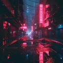 a pulsing, futuristic electro track perfect for cruising through a cyberpunk cityscape