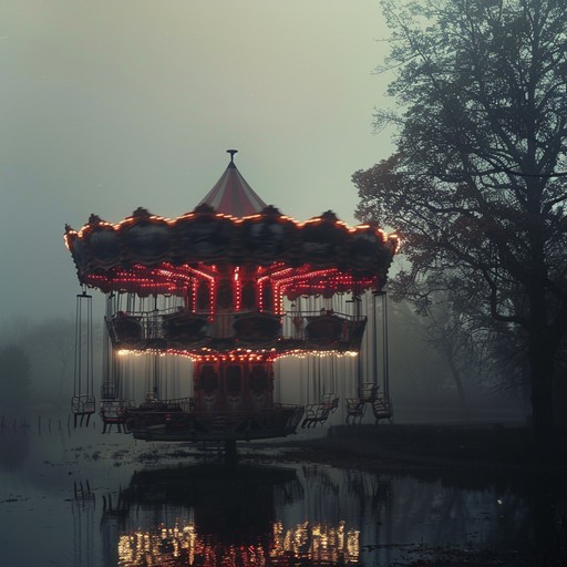 The song opens with a distant, distorted calliope melody that slowly grows louder and more discordant. An unsettling atmosphere is created through the use of creepy sound effects like creaking wood, rustling leaves, and ghostly whispers. The main melody is played on a pipe organ, accompanied by a music box and a detuned piano. As the track progresses, the carousel speeds up and the music becomes more chaotic and nightmarish, with dissonant harmonies and unexpected key changes. The song concludes with a slow, mournful fadeout, leaving the listener with a sense of unease and dread.