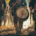 a rousing military march with strong snare drum beats