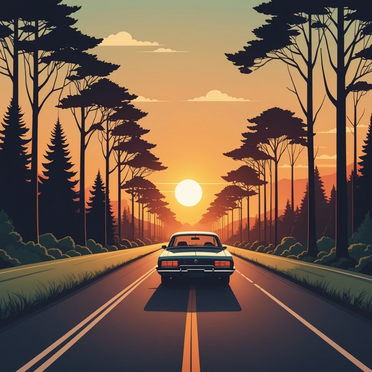 Imagine a gentle drive through a sunlit, picturesque boulevard in the late 1950s. Soft charming melodies echo the calm, yet profound happiness of an era gone by, enchanting the listener with sweet, nostalgic rhythms.