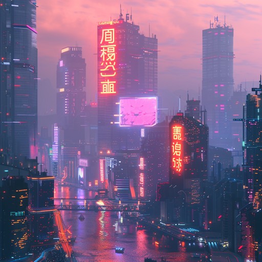 Experience the stillness of a cyberpunk night, where the city’s neon lights create a peaceful soundscape. This track combines soft electronic sounds with an urban atmosphere for a calming effect.