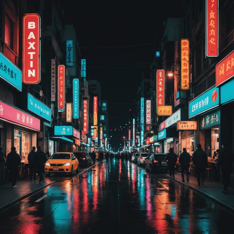 This track captures the essence of a vibrant city at night, filled with pulsating rhythms and an infectious funk beat that invites listeners to groove along. Featuring a prominent electric bassline that drives the track forward, accompanied by dynamic brass sections and a steady drum groove, the music emulates the lively atmosphere of city nightlife.