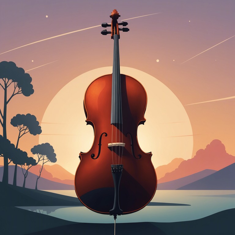 Imagine an elegant evening where soft, deep strings create a sultry atmosphere, complemented by occasional swells of a full orchestra, enveloping the listener in a luxurious auditory embrace. The music is perfect for a sophisticated, candle lit setting where every note adds to the sensuality of the environment.