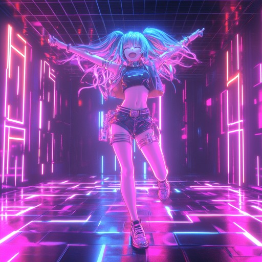 An up tempo instrumental anime track that melds high energy synths, infectious rhythms, and sparkling melodies. It captures the exhilarating, vibrant atmosphere of an anime dance party, invoking scenes of colorful urban nightlife and dazzling light shows, perfect for high intensity action sequences or celebratory scenes. The spirited tempo and rich, layered instrumentation make it an unforgettable auditory experience.