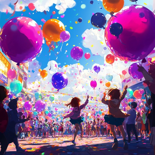 Experience the exuberant energy of an anime festival through this instrumental track. Uplifting melodies, lively rhythms, and cheerful tones create a celebratory atmosphere that's perfect for any festive occasion. The music is bright, dynamic, and full of joyful spirit, transporting listeners to a colorful anime world filled with fun and excitement.