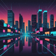 ethereal soundscape, vibrant tones, cyberpunk flair.