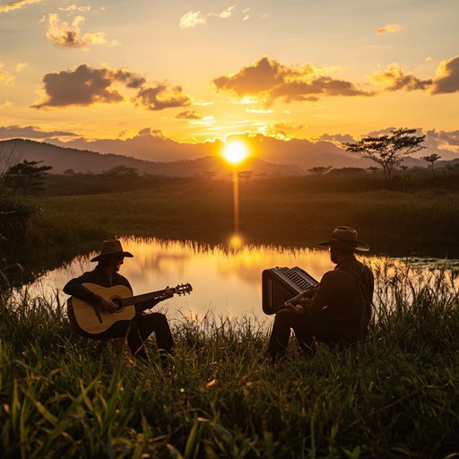 This track combines the traditional sertanejo sound with a refined, elegant waltz rhythm, creating a soothing and nostalgic atmosphere. Lush acoustic guitar melodies accompanied by soft accordion harmonies transport the listener to a serene brazilian countryside evening.