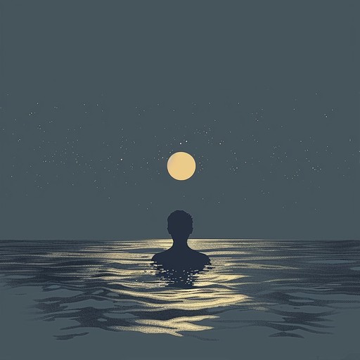 Imagine standing on the shore under a starlit sky, the gentle sound of waves lapping against the sand, creating a peaceful, reflective mood. The music captures the essence of the ocean's tranquil beauty at midnight, lulling the listener into a state of calm and introspection.