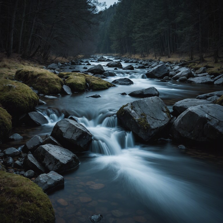 Imagine a serene landscape where the music flows like a calm river, led by the soft tones of a clarinet in the style of swing but as subdued as a whispering breeze. The purpose is to transport listeners to a space of tranquility and soft reflection through music.