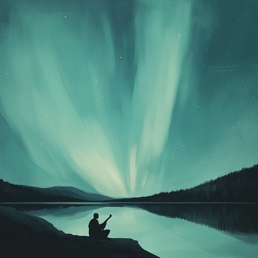 An intimate instrumental suomipop song that captures the serene beauty and quiet emotions felt under the shimmering northern lights of finland. Soft melodies intertwine with ambient sounds of nature to create a heartfelt and soothing musical experience.