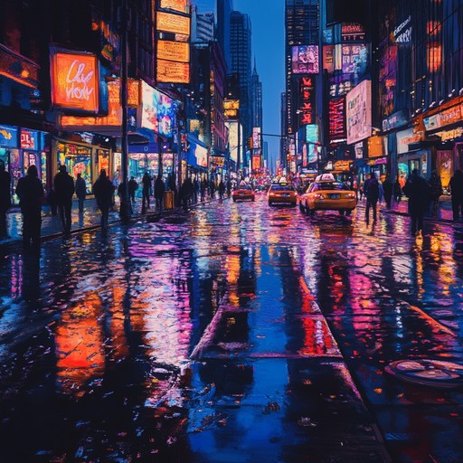 A mesmerizing, dreamlike synthwave track blending retro futuristic tones with a nostalgic atmosphere, creating an enchanting auditory experience reminiscent of twilight cityscapes adorned with neon lights.