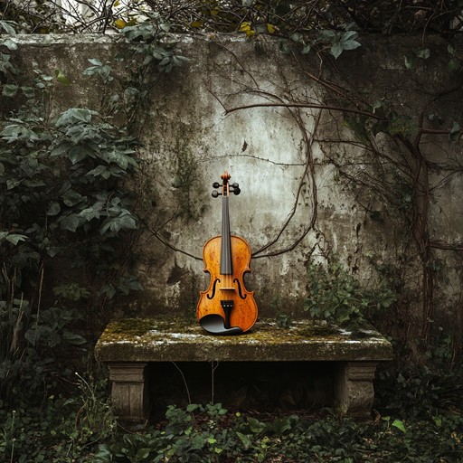 Driven by a melancholic violin, the composition evokes a profound sense of loss and the eerie quiet of spaces left behind, invoking images of faded elegance and whispered pasts.