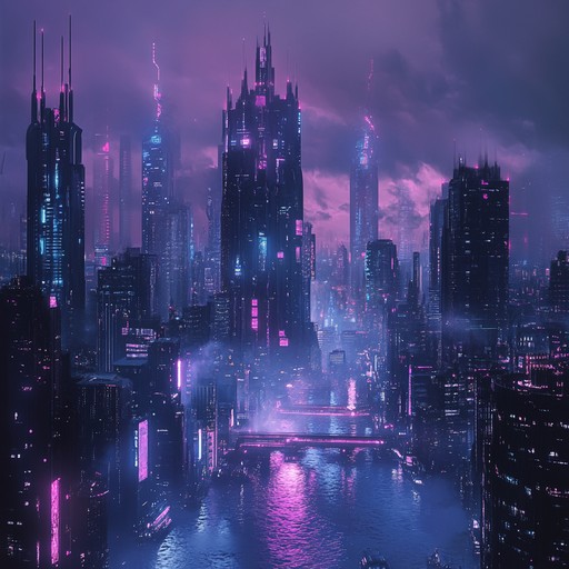 Step into a futuristic adventure where powerful guitar riffs blend seamlessly with futuristic synth environments. This instrumental piece paints a vivid picture of a neon lit cityscape full of energy and innovation, perfect for those who dream of a high tech future where rock meets cutting edge technology.