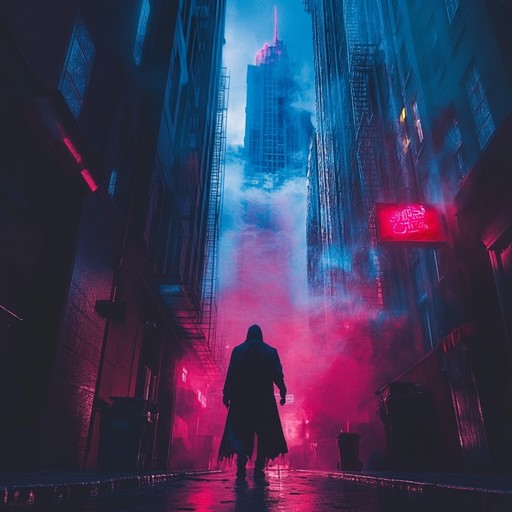 An unsettling instrumental synthwave piece that transports listeners into the heart of a shadowy, futuristic metropolis. With haunting synth melodies and driving rhythms, it paints a sonic picture of unease and mystery lurking beneath neon lights.