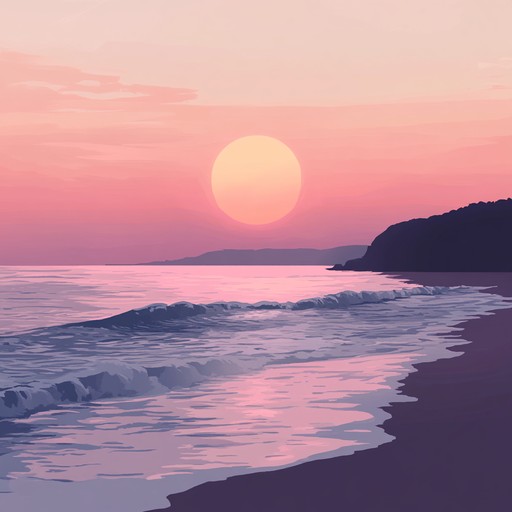 A tranquil blend of gentle ocean sounds and chilled synths that evoke peacefulness and introspection. Imagine watching a serene sunset as waves gently crash against the shore.