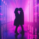 an intense synthwave track capturing love's electrifying essence