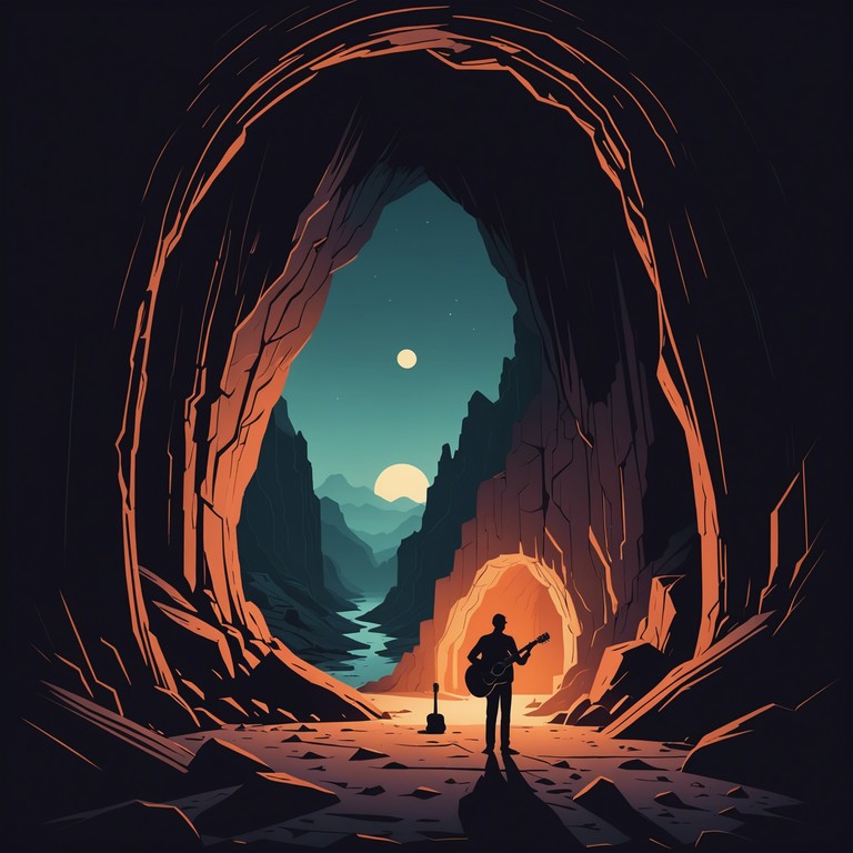 Envision a piece where every strum and beat resonates like a call from the depths, enveloping the listener in a formidable, almost menacing embrace of sound.