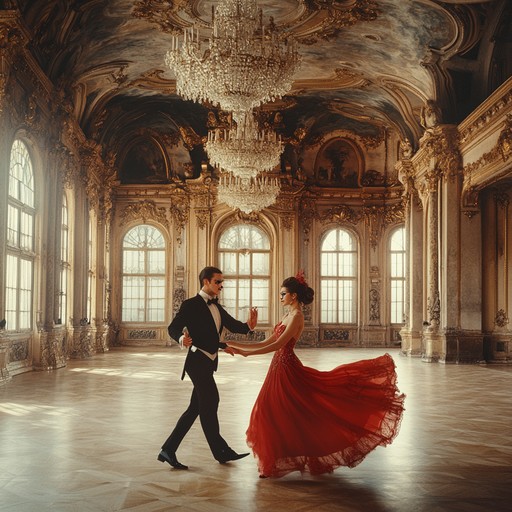 A delightful instrumental piece blending whimsical melodies and graceful waltz rhythms, capturing the joy of a carefree dance in a magical setting.
