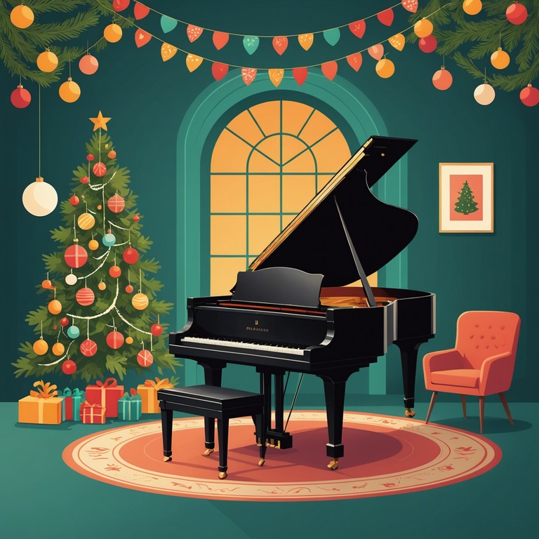 An enchanting composition blending festive moods with the grandeur and delicacy of a classical art song. This piece captures the essence of a winter festival, transforming visual art phenomena into captivating auditory experiences. Imaginatively designed to inspire joy and reflection during holiday gatherings.