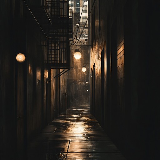 A haunting instrumental track featuring dark beats and ominous atmospheric soundscapes, capturing the essence of an eerie, late night urban environment. The combination of deep bass, eerie synths, and occasional distant sirens creates a sense of impending dread and mysterious city shadows.