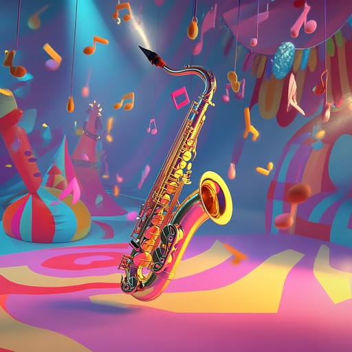 An instrumental featuring expressive saxophone melodies intertwined with lively circus sounds, delivering a passionate and whimsical musical experience.