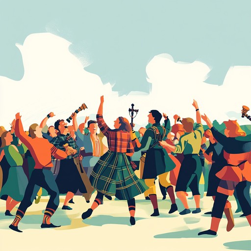 A vibrant, energizing traditional celtic folk dance tune featuring the iconic bagpipes. This piece embodies the jubilant and communal spirit of celtic festivals with infectious rhythms and exuberant melodies.