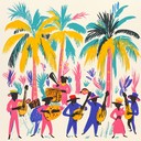 an upbeat samba instrumental evoking lively brazilian street dance.