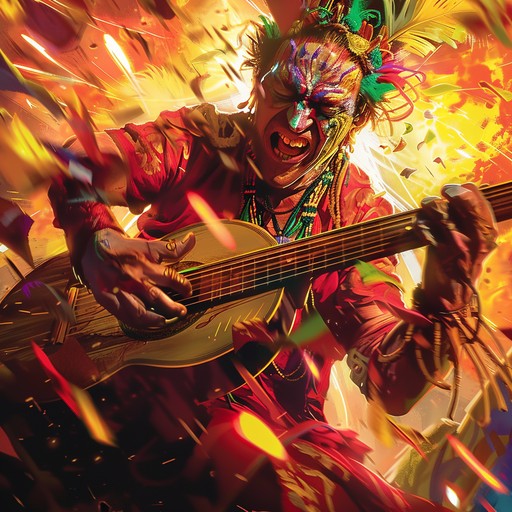 As if igniting the streets of rio de janeiro during a contentious carnival, this musical piece combines high energy samba with a distinctly confrontational appeal. The cuíca amplifies the tension, making each beat a burst of cathartic fury.