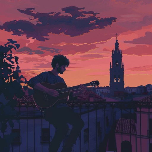 A gentle, reflective guitar leads listeners through a twilight journey over cobblestone streets, revealing a story of love and dreams fading into night. The bittersweet bolero rhythm supports the poignant narrative. Ideal for introspective and emotional moments.