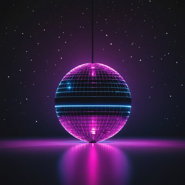 Imagine a vibrant discotheque floating in outer space, where the thrum of bass melds with cosmic soundscapes for an invigorating dance experience. The track features otherworldly synths, creating a powerful sense of motion and energy, tailored to ignite the listener's imagination and dance impulses.