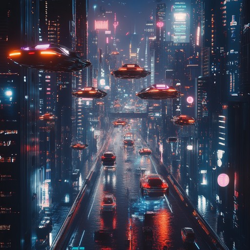 A blend of funky grooves and cyberpunk elements, this instrumental track features deep bass lines, electric beats, and soaring synths that paint a picture of neon lit dystopian cities and high tech urban sprawl.