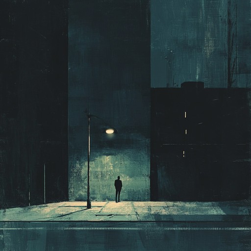 A tense instrumental track that captures the uneasy atmosphere of an empty city street at night, with suspenseful melodies and haunting harmonies building anticipation.