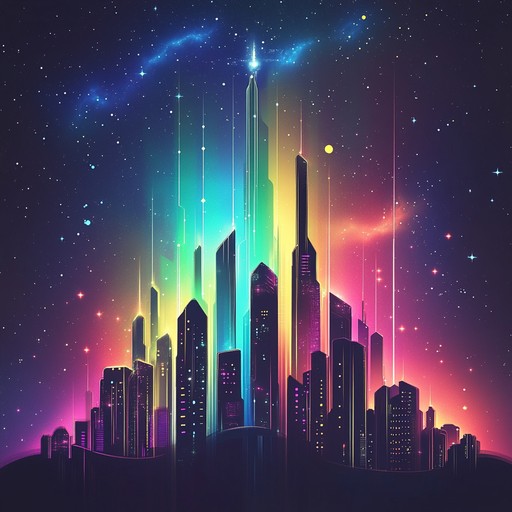 A high energy hip hop instrumental combining retro synthwave melodies with modern beats, capturing the vibrant nightlife of a futuristic city