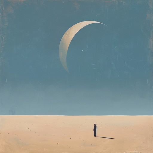 Immersive track capturing the essence of a tense, mysterious night in the desert. Traditional middle eastern instruments produce an anxious ambiance, reflecting the uncertainty and beauty of the desert landscape under a crescent moon.